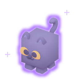Gato Épico: tom roxo, contorno roxo e brilhos
